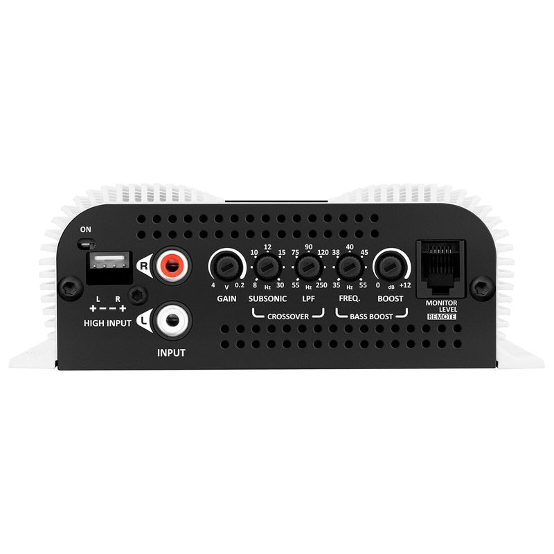 Taramp's مضخم صوت موحد BASS 400 1 أوم 1 قناة MOSFET 400 واط RMS، موحد، تقاطع، تعزيز الباس، إدخال RCA/مستوى عالٍ، فئة D، صوت السيارة، تحكم عن بُعد بمستوى المراقبة/M1 LED، رائع لمكبرات الصوت السفلية - Image 5